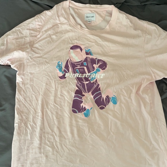 Light Pink Spaceman Public Art T-Shirt - Picture 1 of 1